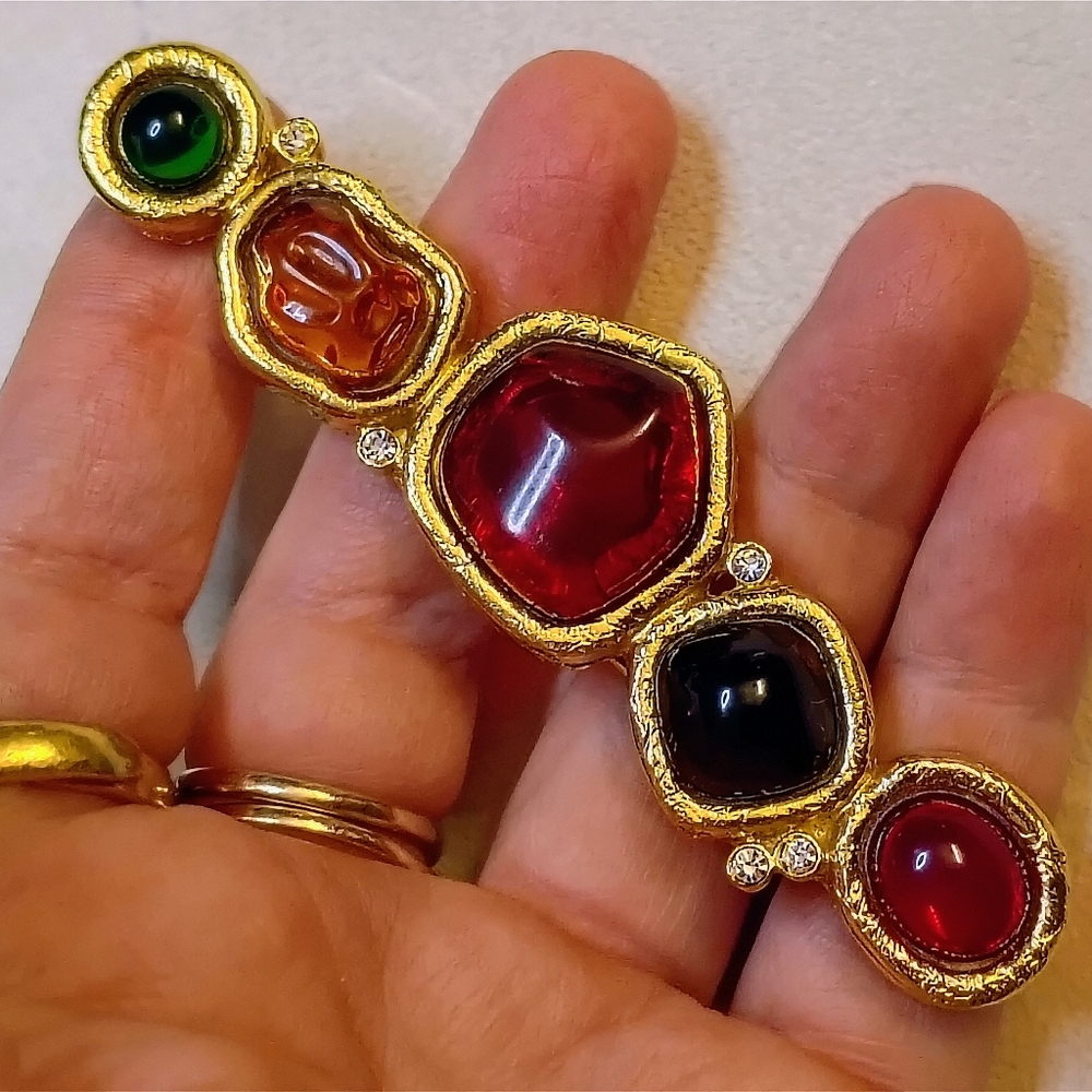 SOLD Givenchy Vintage Lucite Crystal Collector Brooch